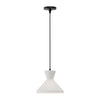 Betty 10-in Matte Black/Opal Glass 1 Light Pendant