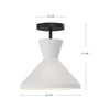 Betty 10-in Aged Gold/Opal Glass 1 Light Semi Flush Mount