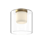 Birch 9-in Brushed Gold/Clear LED Flush Mount