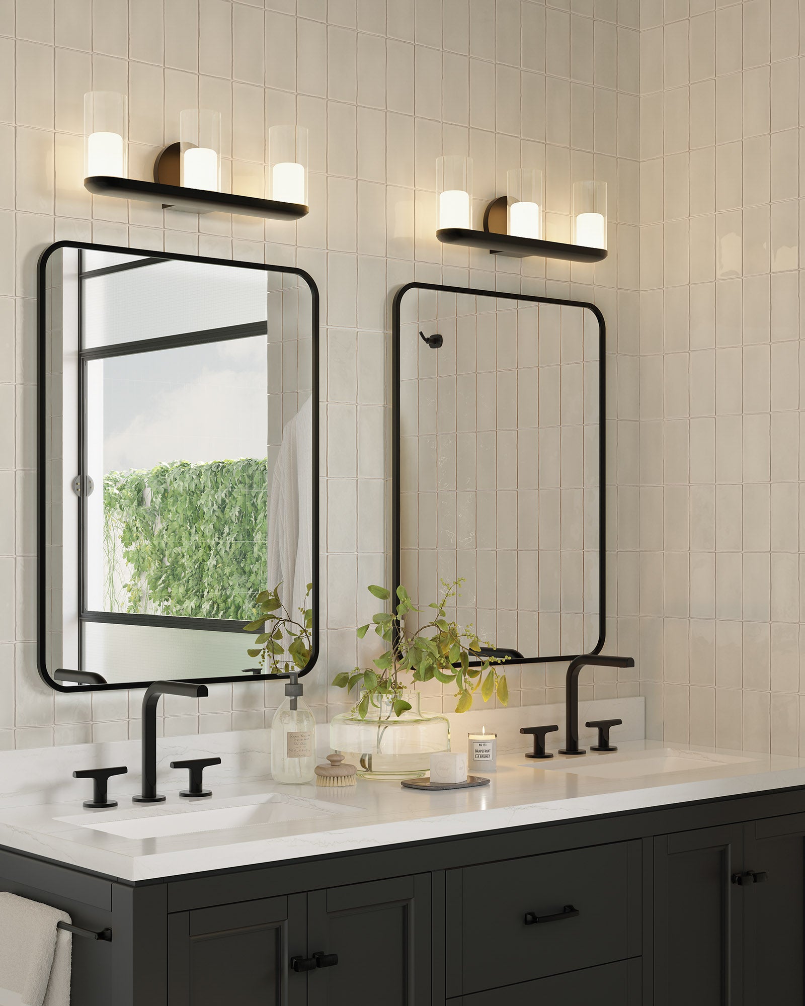 Birch 19-in Black/Clear LED Vanity