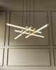 Blade 34-in Brushed Gold LED Chandeliers