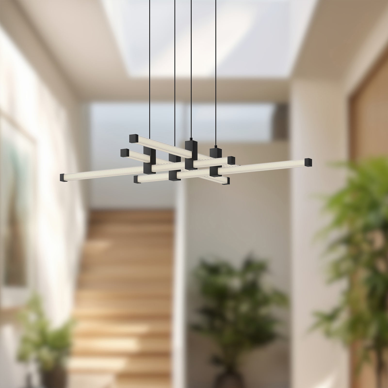 Blade 34-in Black LED Chandeliers