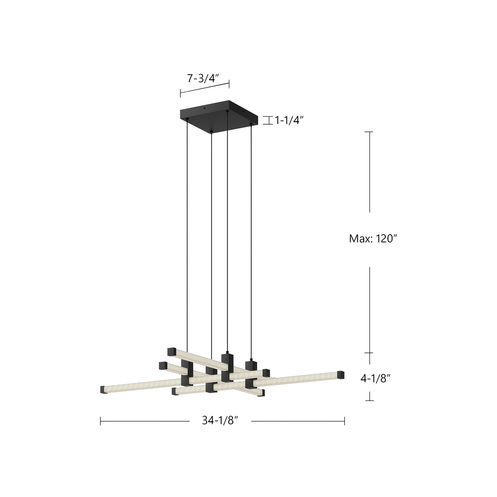 Blade 34-in Black LED Chandeliers