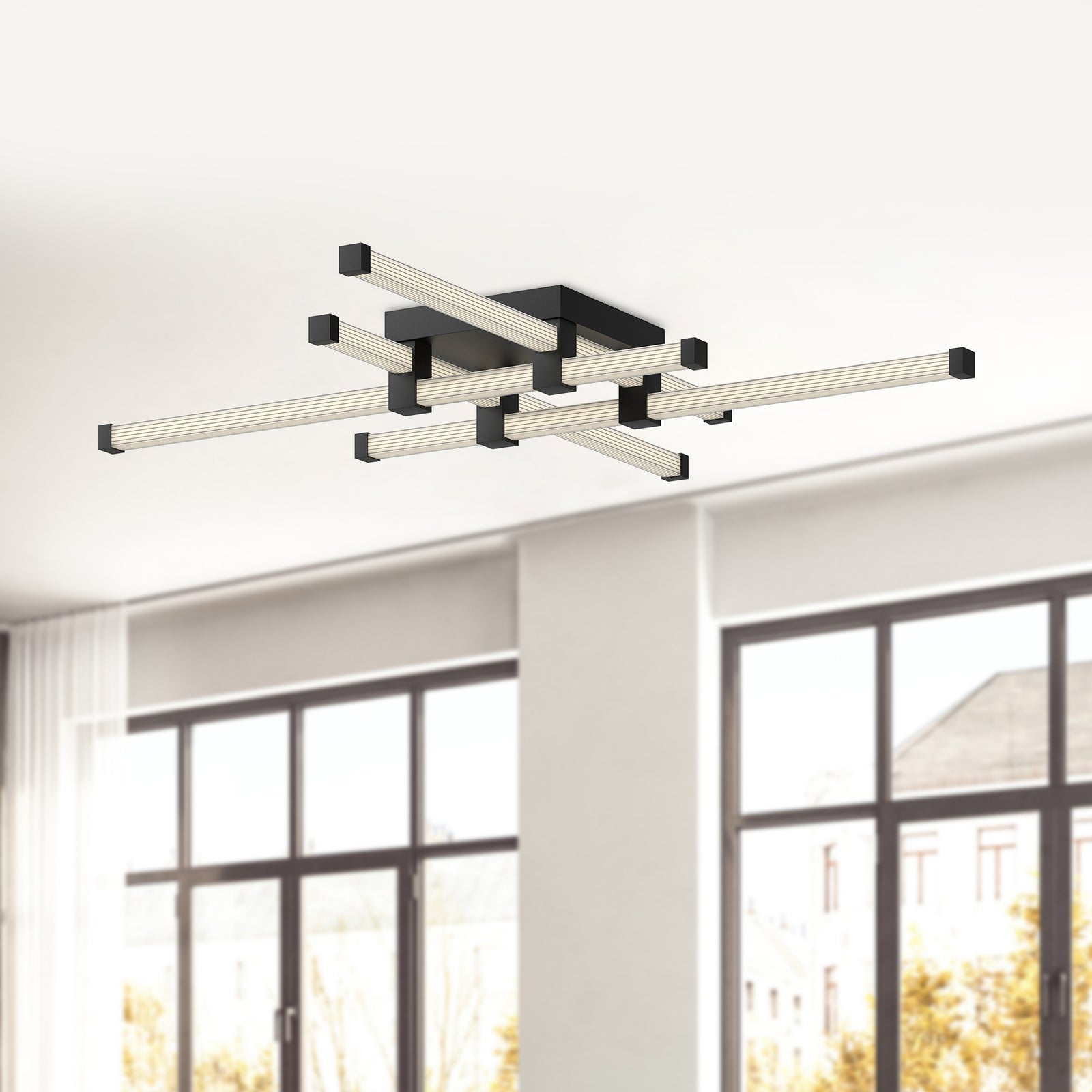 Blade 34-in Black LED Flush Mount