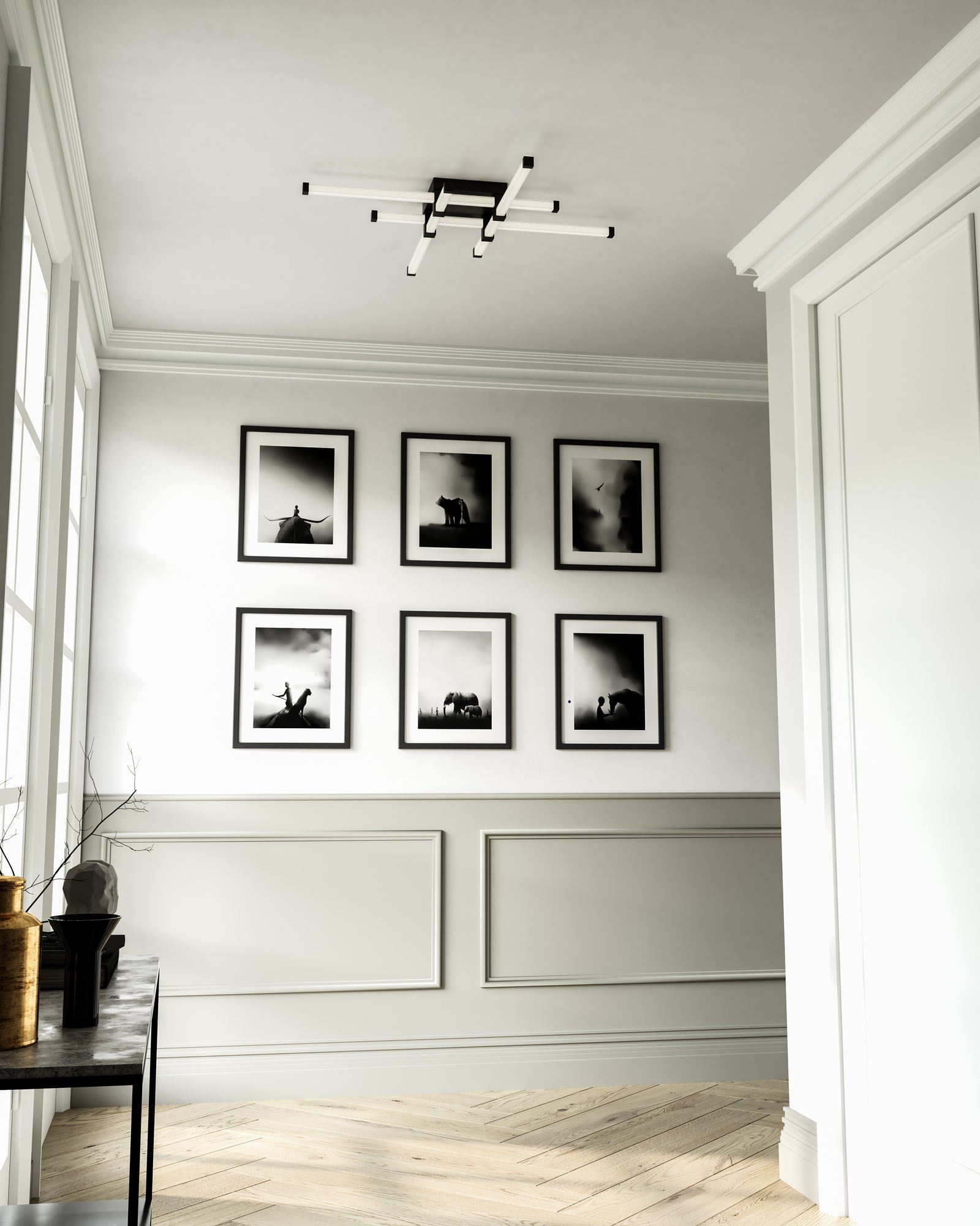 Blade 34-in Black LED Flush Mount