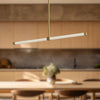 Blade 32-in Brushed Gold LED Linear Pendant