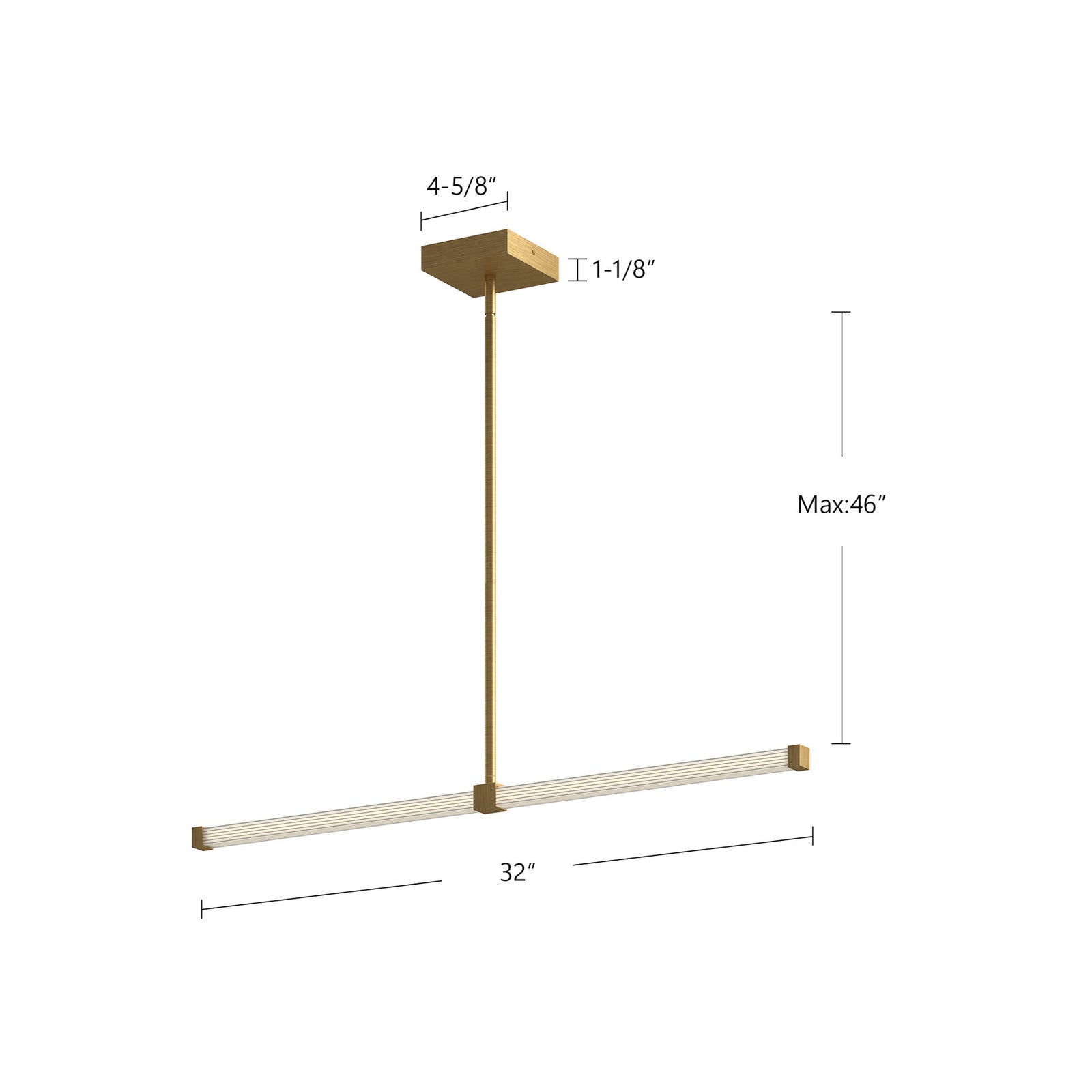 Blade 32-in Black LED Linear Pendant