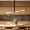 Blade 32-in Black LED Linear Pendant