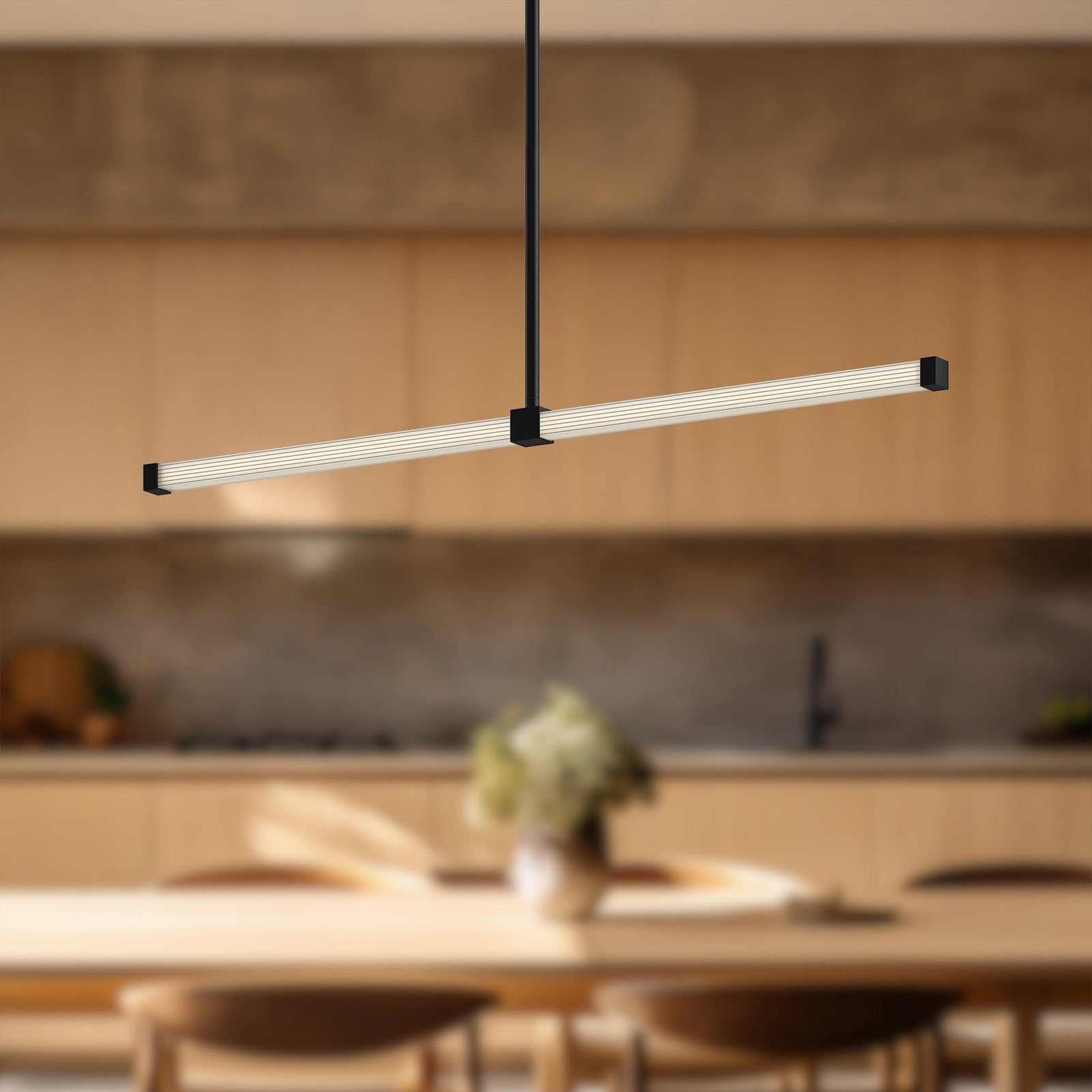 Blade 32-in Black LED Linear Pendant