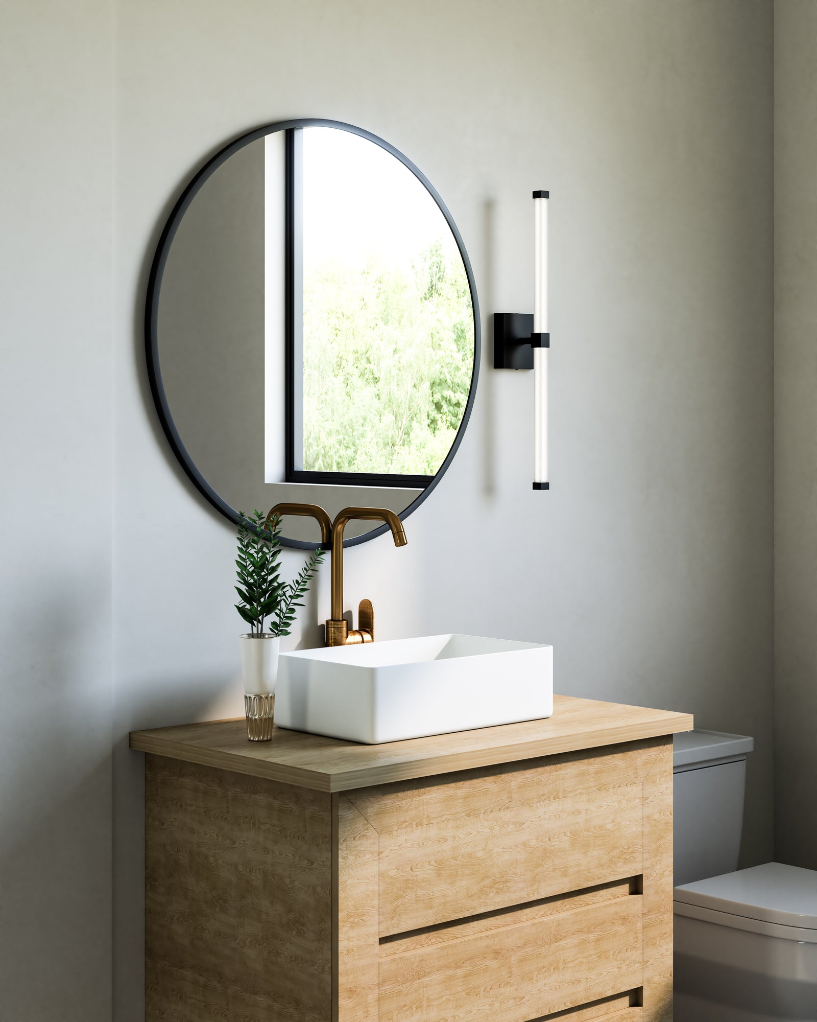 Blade 24-in Black LED Vanity