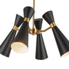 Blake 24-in Matte Black/Aged Gold Socket Chandelier
