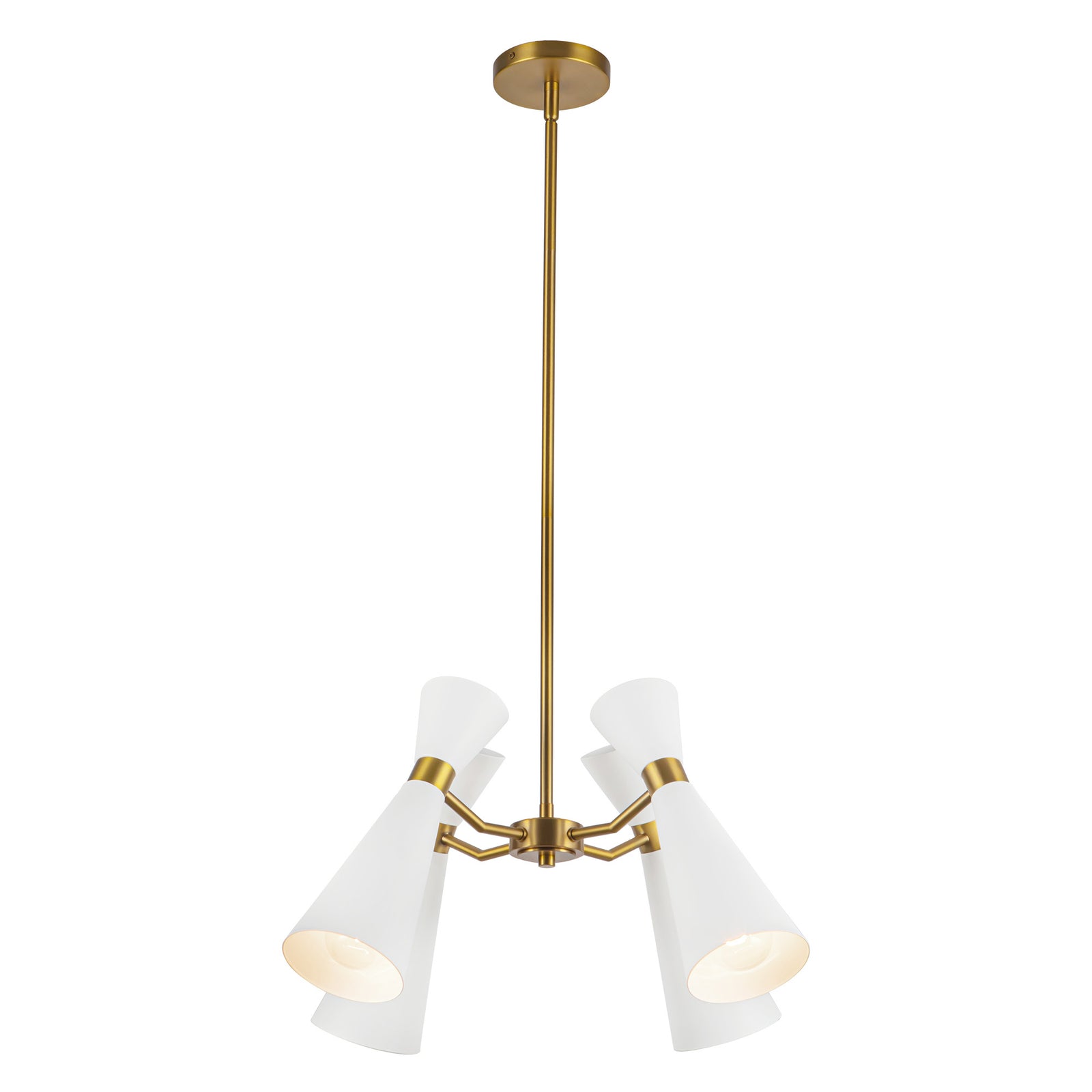 Blake 24-in White/Aged Gold Socket Chandelier