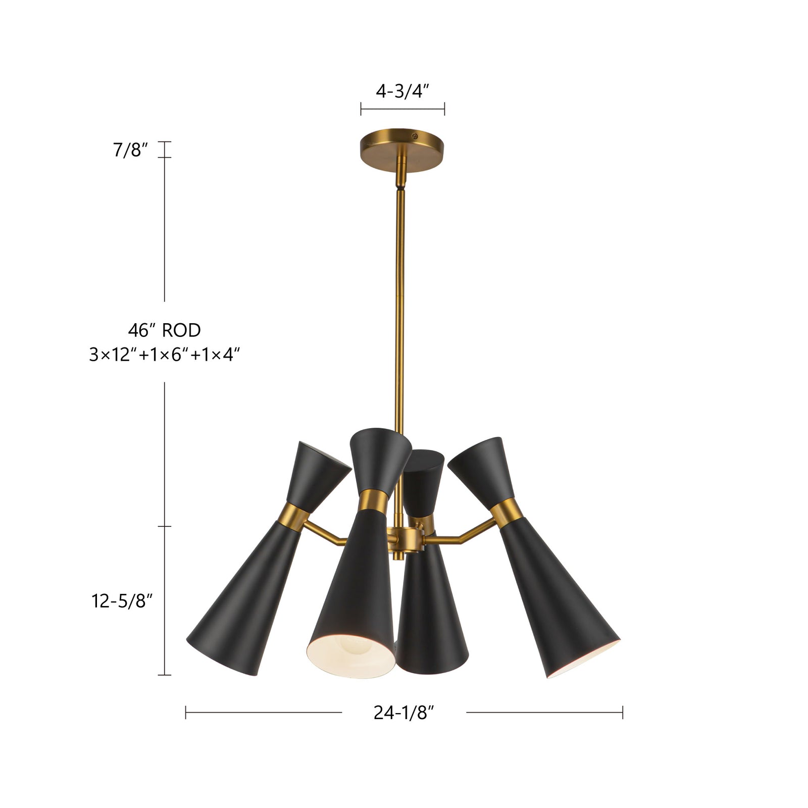 Blake 24-in White/Aged Gold Socket Chandelier