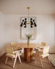 Blake 32-in Matte Black/Aged Gold Socket Chandelier