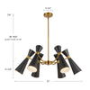 Blake 32-in Matte Black/Aged Gold Socket Chandelier