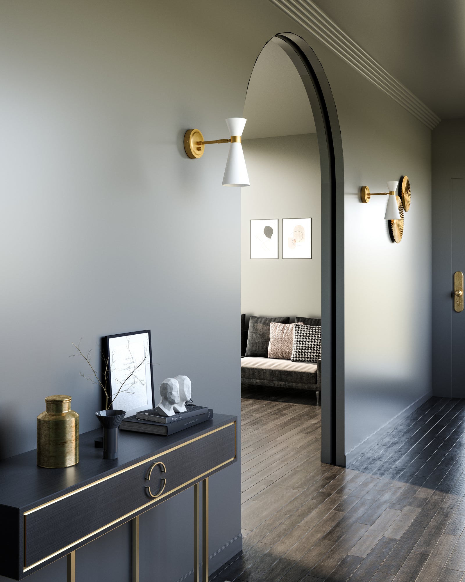 Blake 4-in Aged Gold/White 1 Light Wall/Vanity