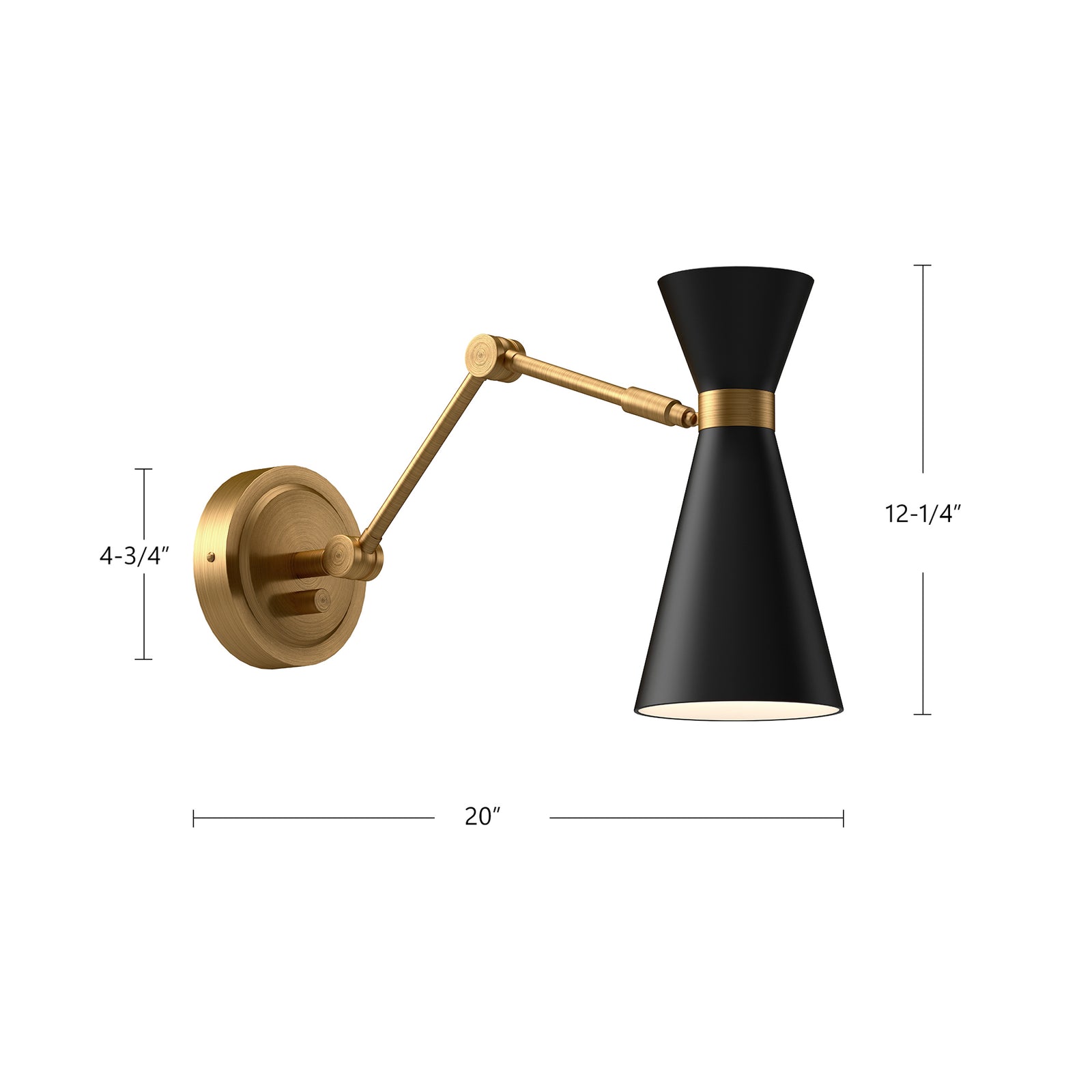 Blake 5-in Aged Gold/White 1 Light Wall/Vanity