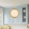 Blanco 6-in Vintage Brass/Alabaster LED Pendant