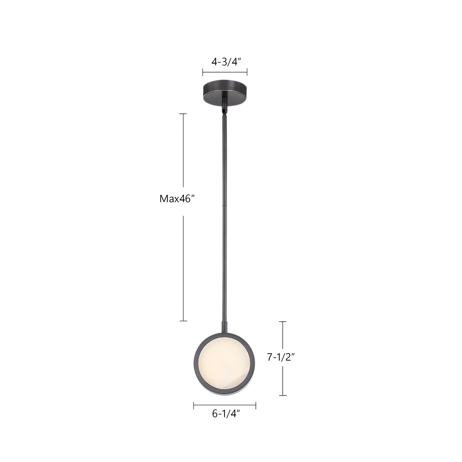 Blanco 6-in Urban Bronze/Alabaster LED Pendant