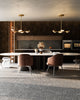 Blanco 28-in Vintage Brass/Alabaster LED Pendant