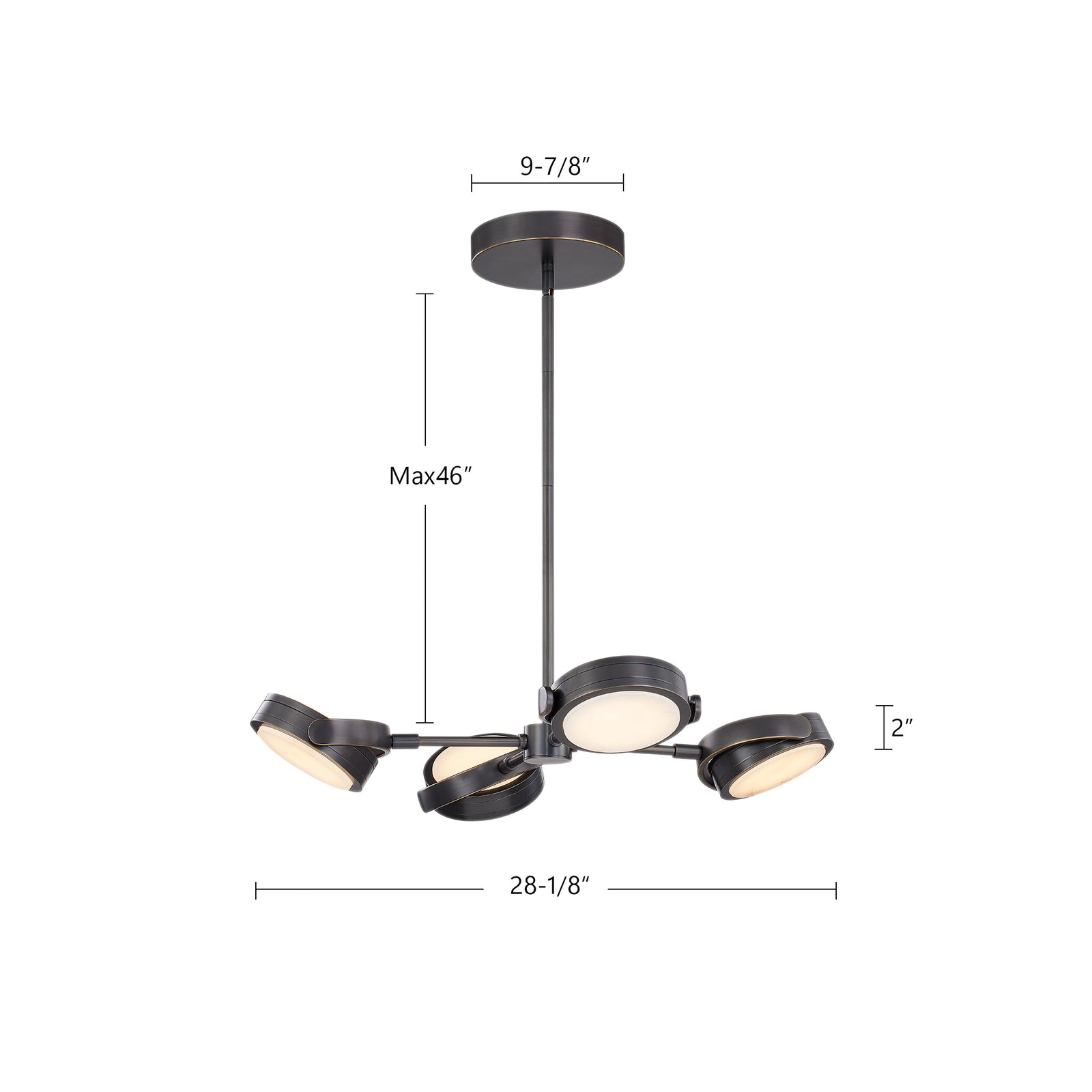 Blanco 28-in Urban Bronze/Alabaster LED Pendant