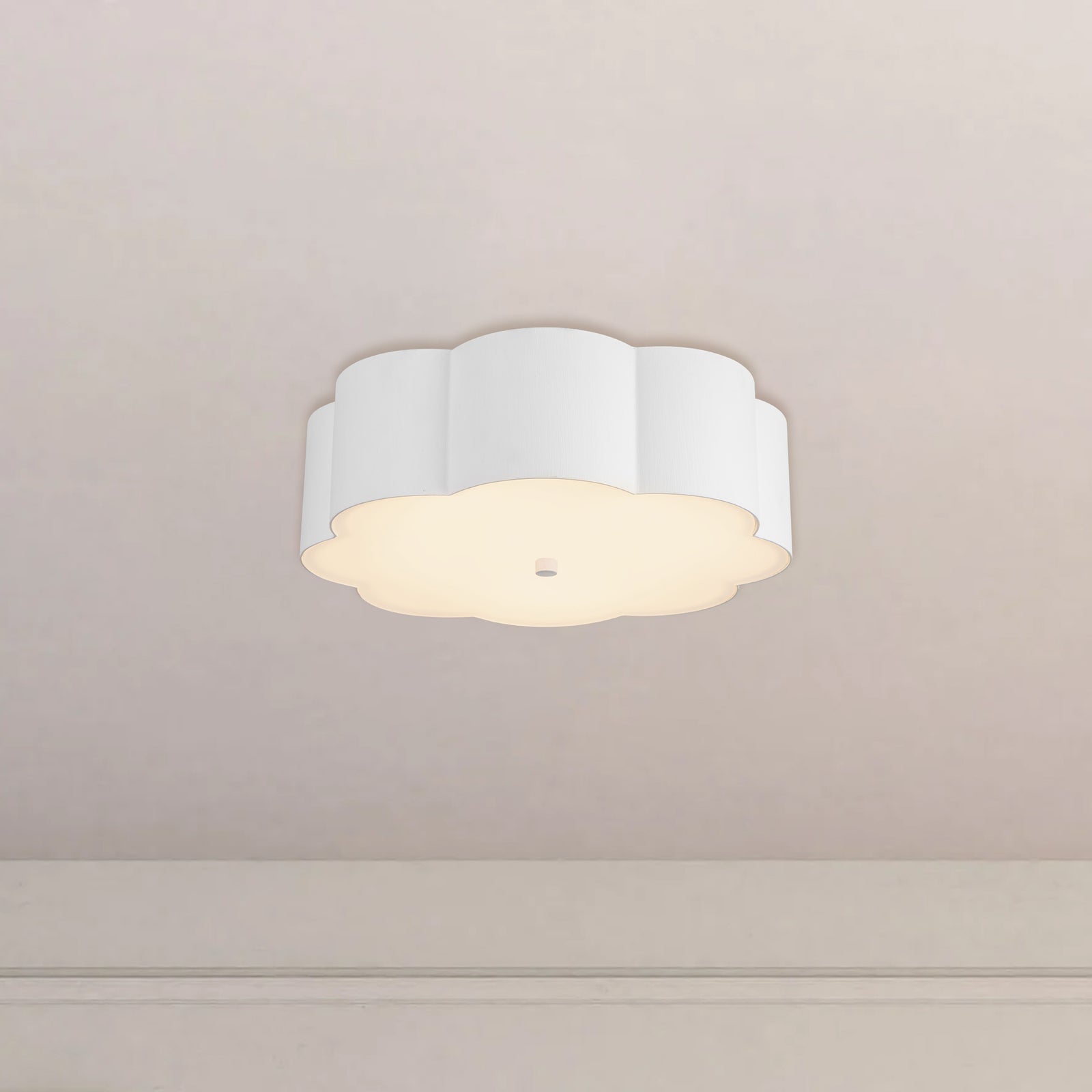Blossom 14-in Antique White Socket Flush Mount
