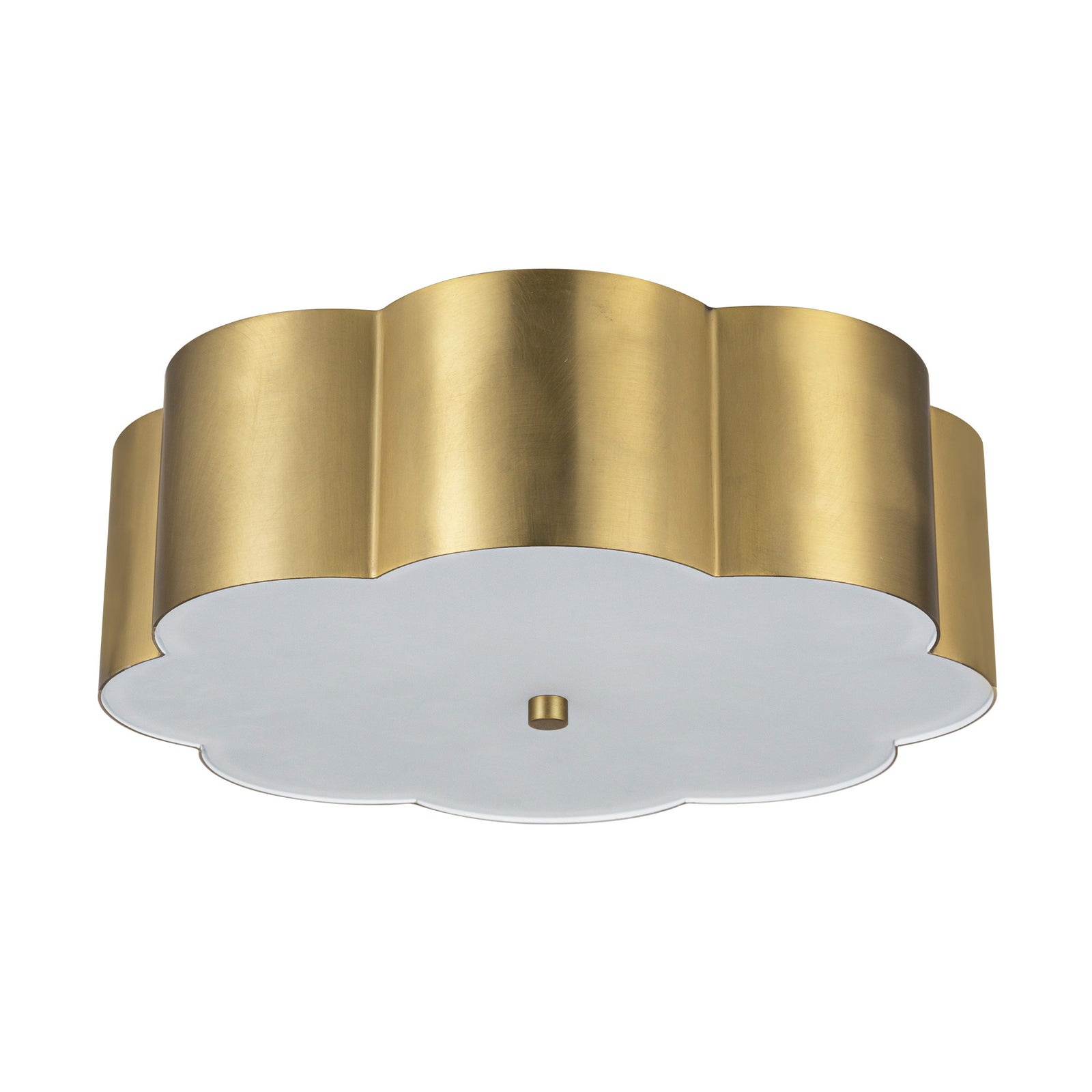 Blossom 14-in Brushed Gold Socket Flush Mount