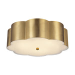 Blossom 14-in Brushed Gold Socket Flush Mount