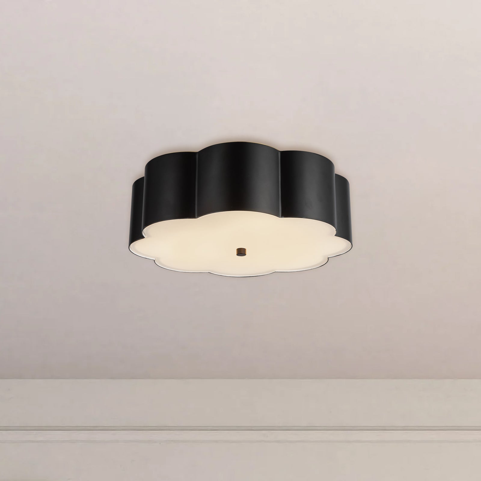 Blossom 14-in Matte Black Socket Flush Mount
