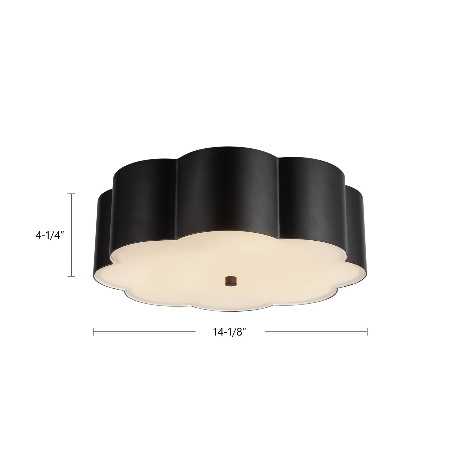 Blossom 14-in Brushed Gold Socket Flush Mount