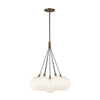 Bolla 16-in Brushed Gold/Opal Glass LED Chandelier