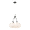 Bolla 16-in Black/Opal Glass LED Chandelier