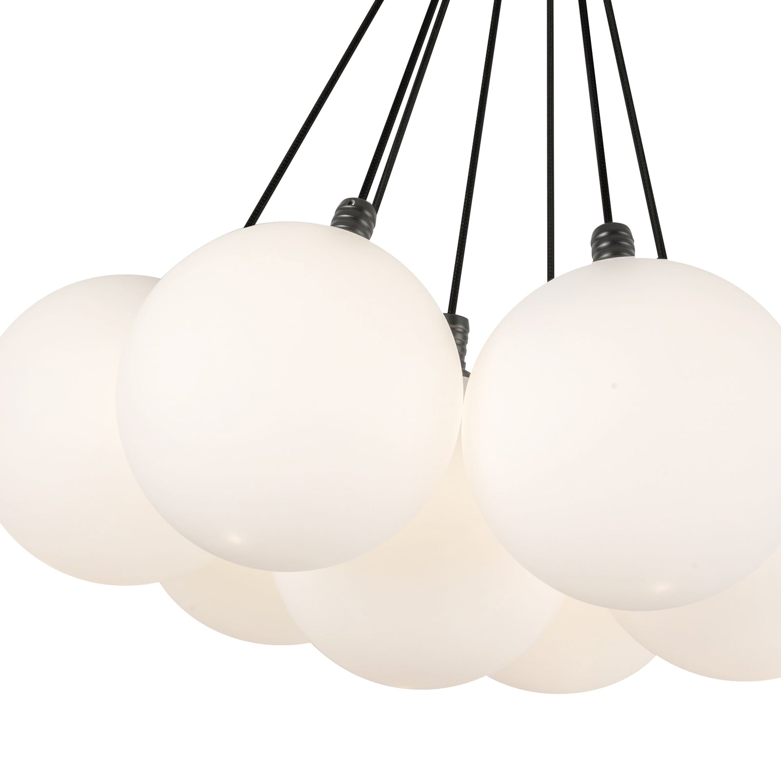 Bolla 16-in Black/Opal Glass LED Chandelier