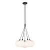 Bolla 16-in Black/Opal Glass LED Chandelier