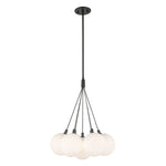Bolla 16-in Black/Opal Glass LED Chandelier
