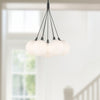 Bolla 16-in Black/Opal Glass LED Chandelier