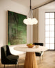 Bolla 16-in Black/Opal Glass LED Chandelier