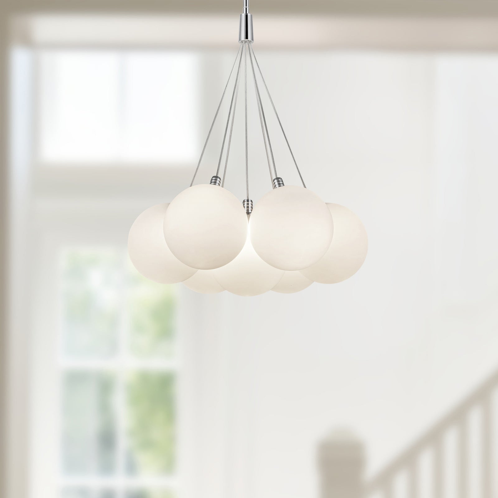 Bolla 17-in Opal Glass LED Chandelier