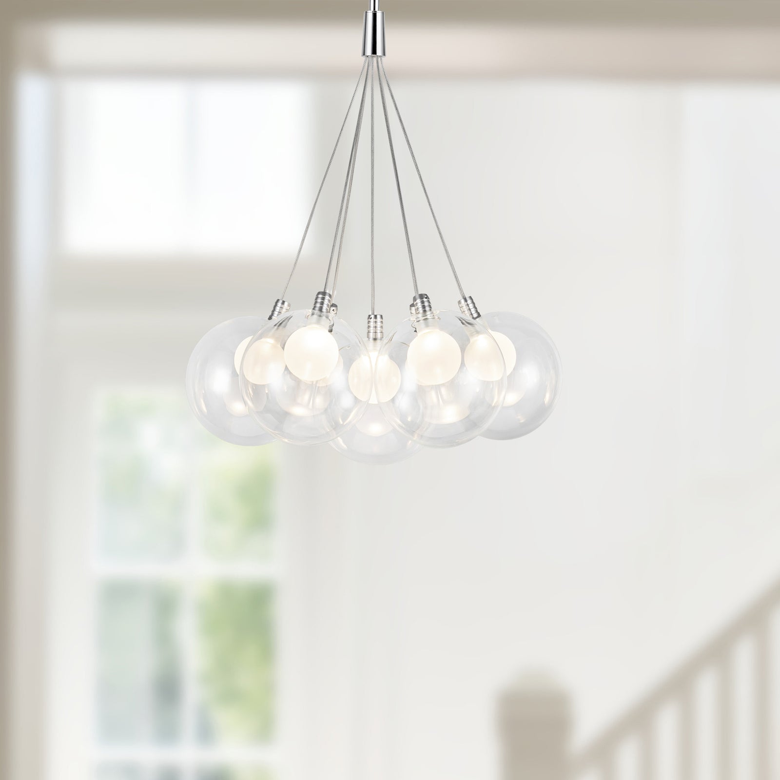 Bolla 17-in Chrome LED Chandeliers
