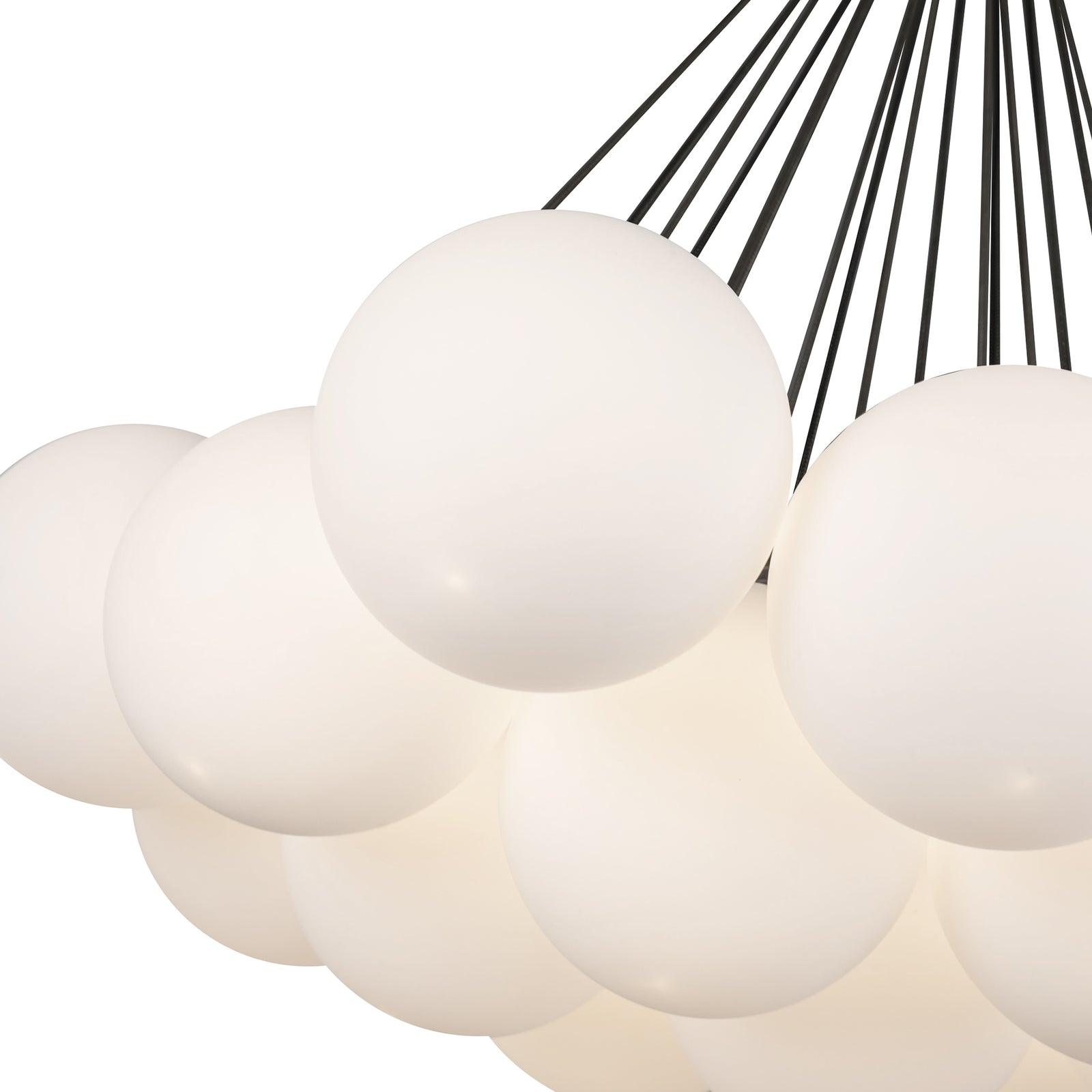 Bolla 28-in Black/Opal Glass LED Chandelier