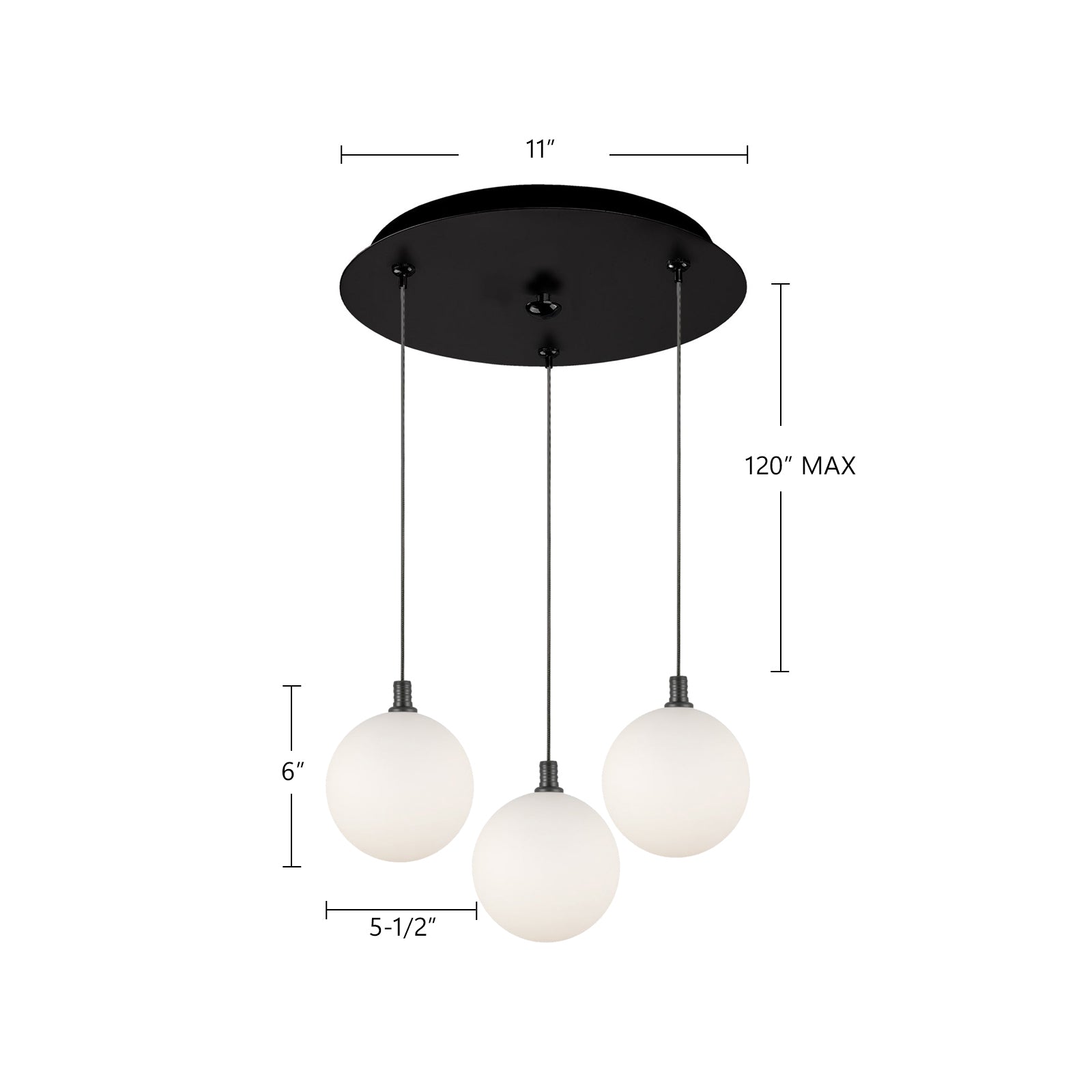 Bolla 12-in Chrome 3-Light Multi Pendant