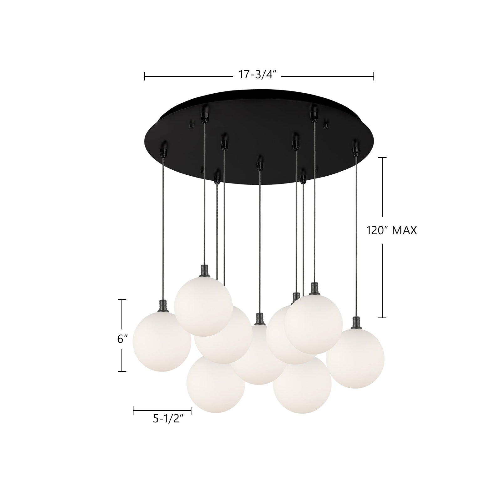 Bolla 20-in Chrome 9-Light Multi Pendant
