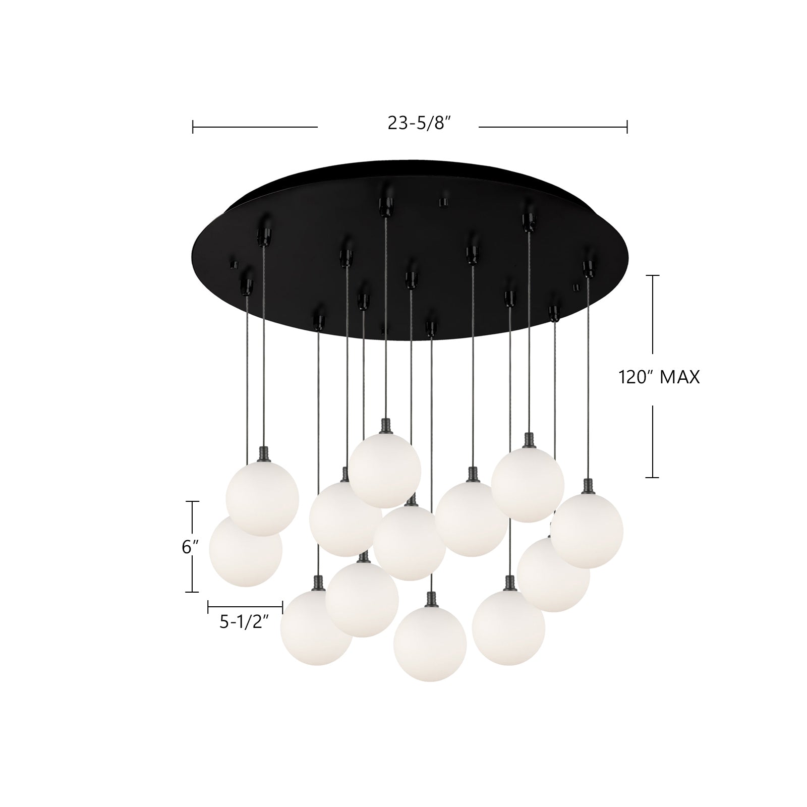 Bolla 25-in Chrome 13-Light Multi Pendant