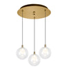 Bolla 12-in Brushed Gold 3-Light Multi Pendant