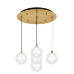 Bolla 16-in Brushed Gold 5-Light Multi Pendant