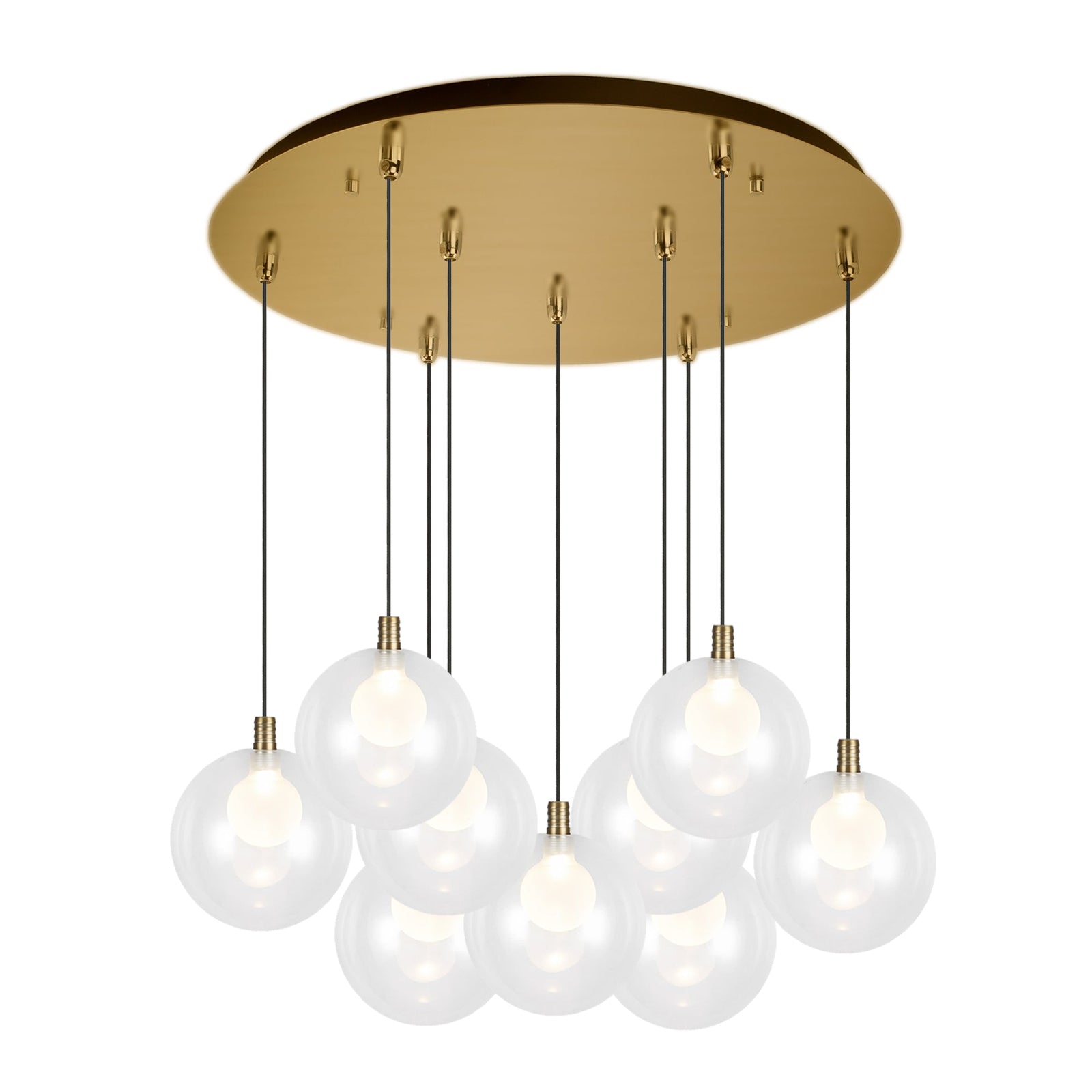 Bolla 20-in Brushed Gold 9-Light Multi Pendant