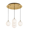 Bolla 16-in Brushed Gold/Opal Glass 5-Light Multi Pendant