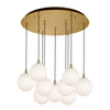 Bolla 20-in Brushed Gold/Opal Glass 9-Light Multi Pendant