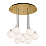 Bolla 20-in Brushed Gold/Opal Glass 9-Light Multi Pendant