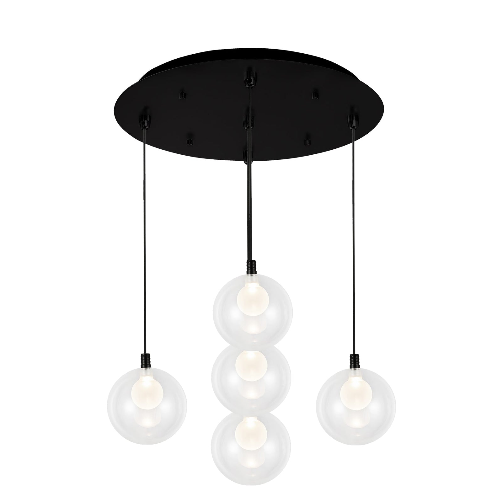 Bolla 16-in Black 5-Light Multi Pendant